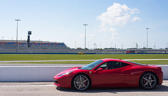 a red sports car on a track
