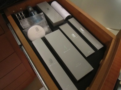 a drawer full of various items